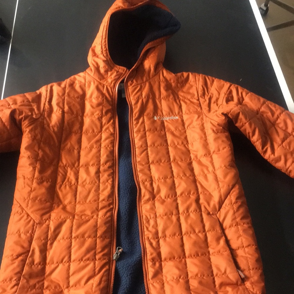 Columbia Boys Lightweight Puffer with Fleece. (Rust/Orange) Size XL (18/20)